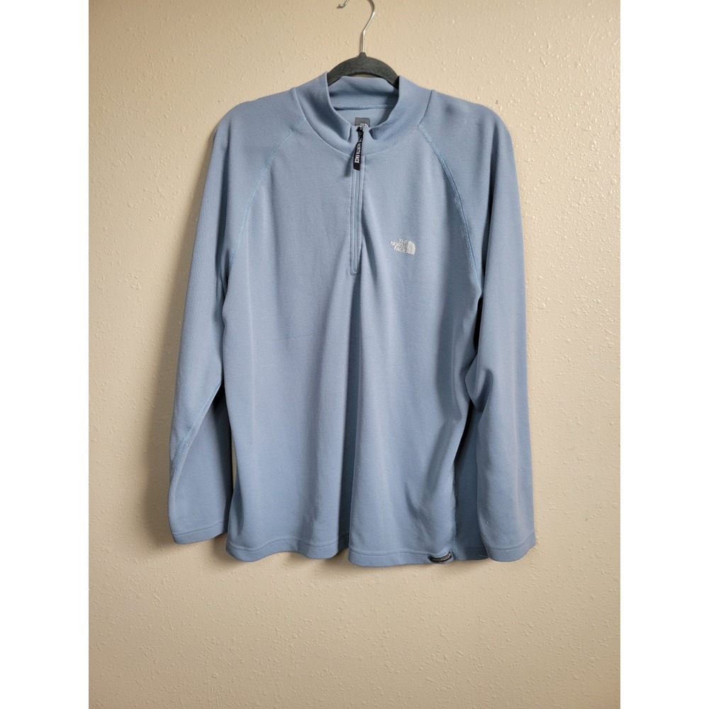 The North Face Mens Blue Vapor Wick 1/4 Zip Blue Pullover Shirt Size Large